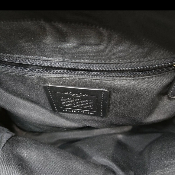 COACH Black Pebble Textured Leather Backpack F76624. - Picture 10 of 11